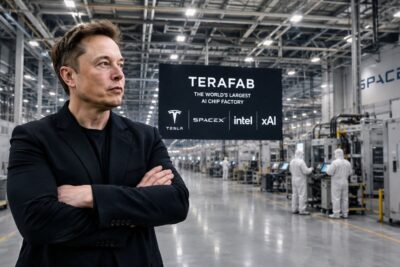 El nou xip d'intel·ligència artificial de TeraFab Elon Musk en una fábrica de semiconductores que representa el proyecto TeraFab para desarrollar chips de inteligencia artificial