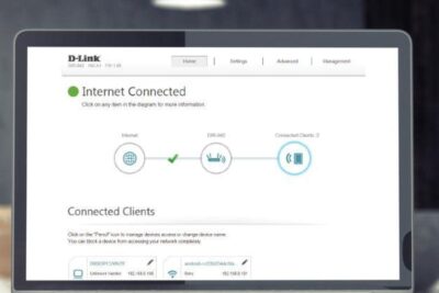 Comprova la seguretat del teu wifi amb seguretat wifi Pantalla de administración de un router D-Link mostrando la lista de dispositivos conectados a la red WiFi doméstica.